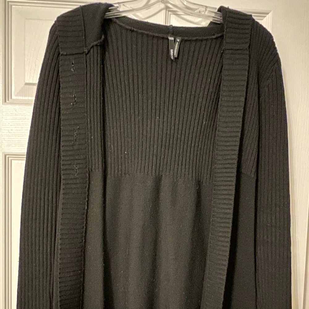 Hooded cardigan sweater with buttons